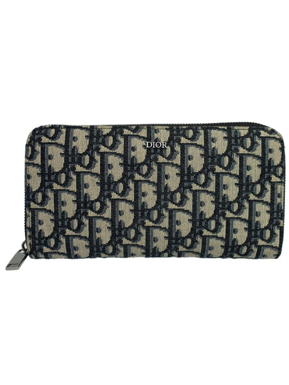 Christian Dior Oblique Long Zip Wallet Round